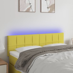 Headboard with LED in green fabric 144x5x78/88 cm by vidaXL, Headboards and footboards - Ref: Foro24-3121617, Price: 57,22 €,...