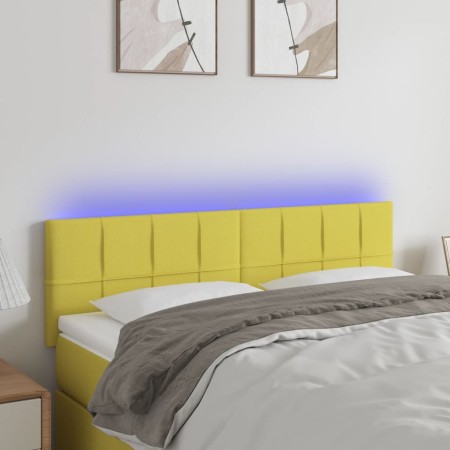 Headboard with LED in green fabric 144x5x78/88 cm by vidaXL, Headboards and footboards - Ref: Foro24-3121617, Price: 57,99 €,...