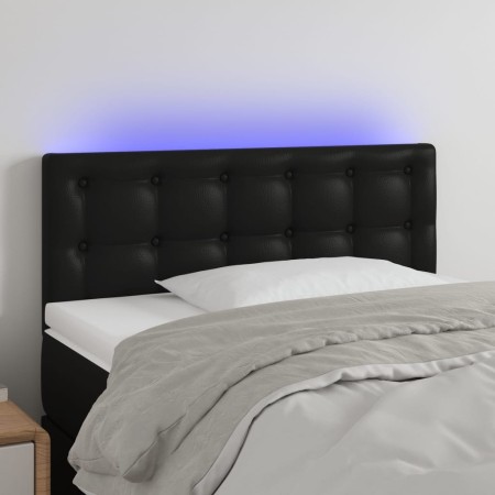 Headboard with LED black synthetic leather 100x5x78/88 cm by vidaXL, Headboards and footboards - Ref: Foro24-3121696, Price: ...