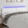 Headboard with LED white synthetic leather 200x5x78/88 cm by vidaXL, Headboards and footboards - Ref: Foro24-3121581, Price: ...