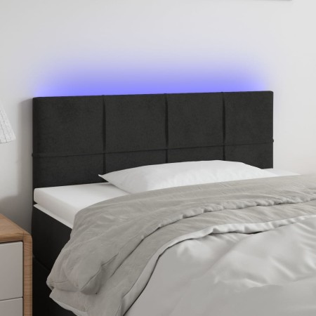 Kopfteil aus schwarzem Samt mit LED 100x5x78/88 cm von vidaXL, Kopf- und Fußteile - Ref: Foro24-3121656, Preis: 55,07 €, Raba...