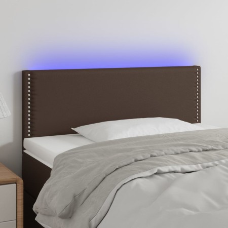 Cabecero con LED cuero sintético marrón 80x5x78/88 cm de vidaXL, Cabeceros y pies de cama - Ref: Foro24-3121547, Precio: 42,3...