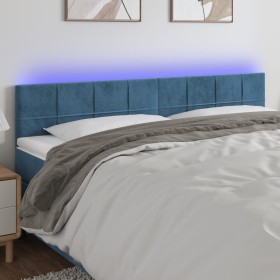 Dark blue velvet LED headboard 180x5x78/88 cm by vidaXL, Headboards and footboards - Ref: Foro24-3121676, Price: 70,99 €, Dis...