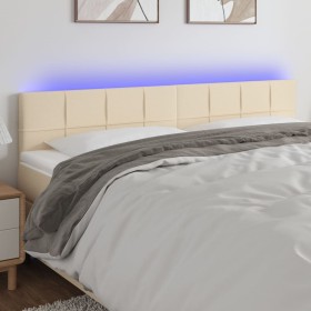 Cream fabric headboard with LED 180x5x78/88 cm by vidaXL, Headboards and footboards - Ref: Foro24-3121631, Price: 75,99 €, Di...