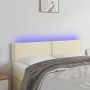 Cabecero con LED cuero sintético color crema 144x5x78/88 cm de vidaXL, Cabeceros y pies de cama - Ref: Foro24-3121564, Precio...