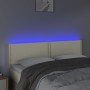 Cabecero con LED cuero sintético color crema 144x5x78/88 cm de vidaXL, Cabeceros y pies de cama - Ref: Foro24-3121564, Precio...