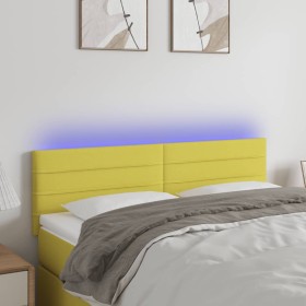 Headboard with LED in green fabric 144x5x78/88 cm by vidaXL, Headboards and footboards - Ref: Foro24-3121757, Price: 51,99 €,...