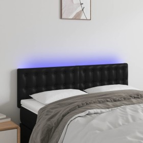 Headboard with LED lights black synthetic leather 144x5x78/88 cm by vidaXL, Headboards and footboards - Ref: Foro24-3121702, ...