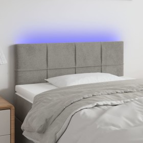 Hellgraues Samtkopfteil mit LED 100x5x78/88 cm von vidaXL, Kopf- und Fußteile - Ref: Foro24-3121654, Preis: 54,27 €, Rabatt: %