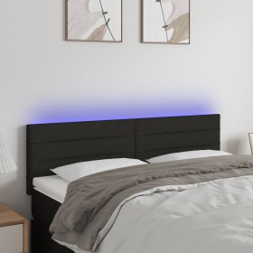 Black fabric headboard with LED 144x5x78/88 cm by vidaXL, Headboards and footboards - Ref: Foro24-3121752, Price: 63,22 €, Di...