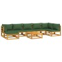 Garden furniture set 8 pieces solid wood with green cushions by vidaXL, Garden sets - Ref: Foro24-3155337, Price: 762,08 €, D...