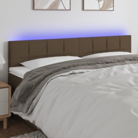 Kopfteil mit LED aus dunkelbraunem Stoff 180x5x78/88 cm von vidaXL, Kopf- und Fußteile - Ref: Foro24-3121629, Preis: 72,99 €,...