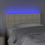 Cabecero con LED cuero sintético color crema 100x5x78/88 cm de vidaXL, Cabeceros y pies de cama - Ref: Foro24-3121698, Precio...