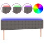 Headboard with LED gray synthetic leather 180x5x78/88 cm by vidaXL, Headboards and footboards - Ref: Foro24-3121718, Price: 7...