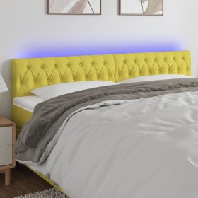 Cabecero con LED de tela verde 200x7x78/88 cm de vidaXL, Cabeceros y pies de cama - Ref: Foro24-3121977, Precio: 78,99 €, Des...