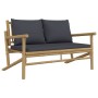 4-piece bamboo garden furniture set with dark gray cushions by vidaXL, Garden sets - Ref: Foro24-3156470, Price: 434,56 €, Di...