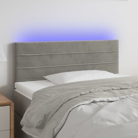 Cabecero con LED de terciopelo gris claro 90x5x78/88 cm de vidaXL, Cabeceros y pies de cama - Ref: Foro24-3121788, Precio: 50...