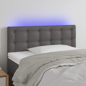 Headboard with LED gray synthetic leather 90x5x78/88 cm by vidaXL, Headboards and footboards - Ref: Foro24-3121694, Price: 52...