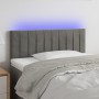 Light gray velvet headboard with LED 100x5x78/88 cm by vidaXL, Headboards and footboards - Ref: Foro24-3121892, Price: 51,29 ...