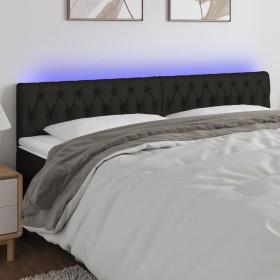 Cabecero con LED de tela negro 200x7x78/88 cm de vidaXL, Cabeceros y pies de cama - Ref: Foro24-3121972, Precio: 78,54 €, Des...