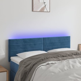 LED-Kopfteil aus dunkelbraunem Samt, 144 x 5 x 78/88 cm von vidaXL, Kopf- und Fußteile - Ref: Foro24-3121804, Preis: 62,90 €,...