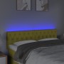 Headboard with LED in green fabric 144x7x78/88 cm by vidaXL, Headboards and footboards - Ref: Foro24-3121953, Price: 64,99 €,...