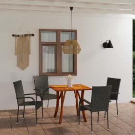 Juego de comedor para jardín 5 piezas gris de vidaXL, Conjuntos de jardín - Ref: Foro24-3071872, Precio: 310,99 €, Descuento: %