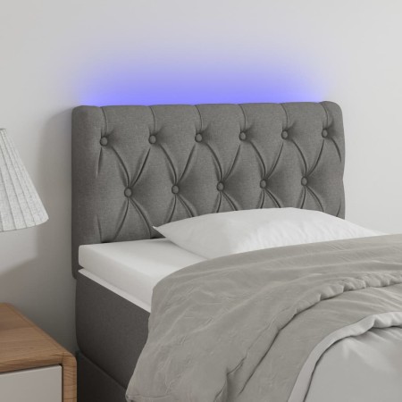 Headboard with LED in dark gray fabric 80x7x78/88 cm by vidaXL, Headboards and footboards - Ref: Foro24-3121923, Price: 57,21...