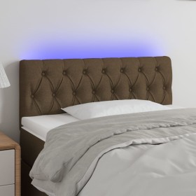 Dark brown fabric headboard with LED 90x7x78/88 cm by vidaXL, Headboards and footboards - Ref: Foro24-3121933, Price: 57,99 €...