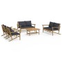 5-piece bamboo garden furniture set with dark gray cushions by vidaXL, Garden sets - Ref: Foro24-3156474, Price: 558,73 €, Di...