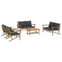 5-piece bamboo garden furniture set with dark gray cushions by vidaXL, Garden sets - Ref: Foro24-3156474, Price: 558,73 €, Di...