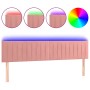 Cabecero con LED de terciopelo rosa 160x5x78/88 cm de vidaXL, Cabeceros y pies de cama - Ref: Foro24-3121909, Precio: 64,24 €...