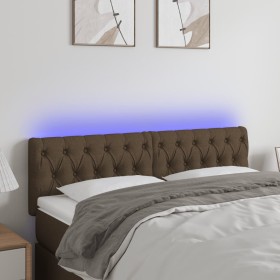 Kopfteil mit LED aus dunkelbraunem Stoff 144x7x78/88 cm von vidaXL, Kopf- und Fußteile - Ref: Foro24-3121949, Preis: 79,65 €,...