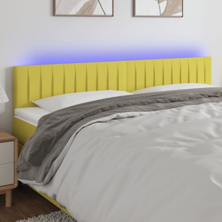 Green fabric headboard with LED 200x5x78/88 cm by vidaXL, Headboards and footboards - Ref: Foro24-3121879, Price: 62,99 €, Di...