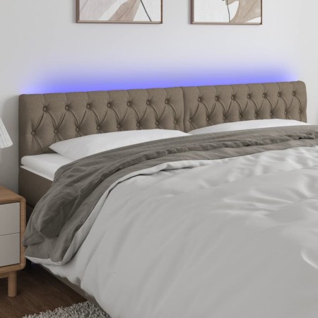 Taupe gray fabric headboard with LED 200x7x78/88 cm by vidaXL, Headboards and footboards - Ref: Foro24-3121974, Price: 93,58 ...