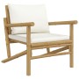 5-piece garden furniture set made of bamboo with cream white cushions by vidaXL, Garden sets - Ref: Foro24-3156475, Price: 61...