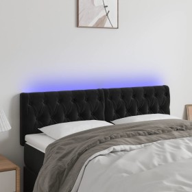 Black velvet headboard with LED 144x7x78/88 cm by vidaXL, Headboards and footboards - Ref: Foro24-3121998, Price: 78,81 €, Di...