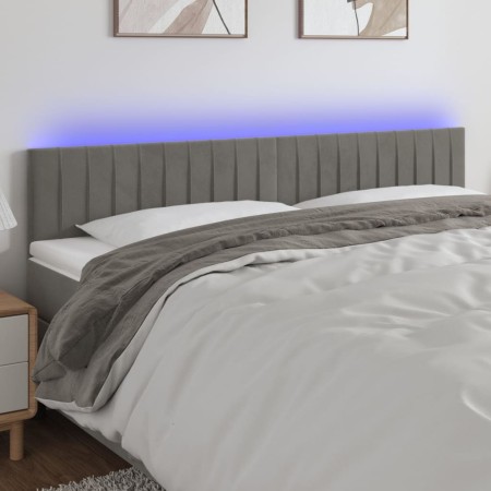 Cabecero con LED de terciopelo gris claro 160x5x78/88 cm de vidaXL, Cabeceros y pies de cama - Ref: Foro24-3121904, Precio: 6...