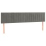 Cabecero con LED de terciopelo gris claro 160x5x78/88 cm de vidaXL, Cabeceros y pies de cama - Ref: Foro24-3121904, Precio: 6...