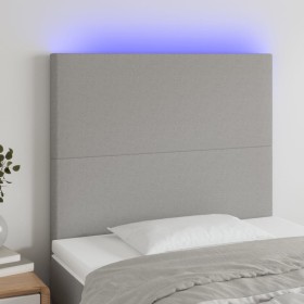 Cabecero con luces LED tela gris claro 90x5x118/128 cm de vidaXL, Cabeceros y pies de cama - Ref: Foro24-3122126, Precio: 73,...