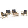 5-piece bamboo garden furniture set with dark gray cushions by vidaXL, Garden sets - Ref: Foro24-3156476, Price: 521,85 €, Di...