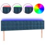 Dark blue velvet LED headboard 200x5x78/88 cm by vidaXL, Headboards and footboards - Ref: Foro24-3122116, Price: 79,22 €, Dis...