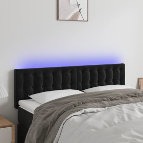 Black velvet headboard with LED 144x5x78/88 cm by vidaXL, Headboards and footboards - Ref: Foro24-3122096, Price: 68,33 €, Di...