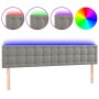 Cabecero con LED de terciopelo gris claro 180x5x78/88 cm de vidaXL, Cabeceros y pies de cama - Ref: Foro24-3122106, Precio: 7...