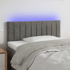 Cabecero con LED de terciopelo gris claro 90x5x78/88 cm de vidaXL, Cabeceros y pies de cama - Ref: Foro24-3121886, Precio: 50...