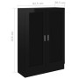 Black glossy plywood bookcase 82.5x30.5x115 cm