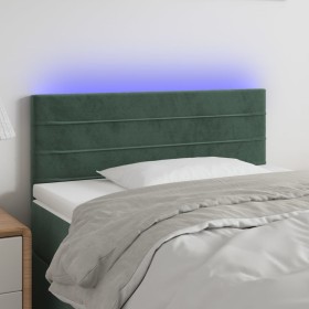 Cabecero con LED de terciopelo verde oscuro 100x5x78/88 cm de vidaXL, Cabeceros y pies de cama - Ref: Foro24-3121797, Precio:...