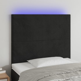 Cabecero con luces LED terciopelo negro 80x5x118/128 cm de vidaXL, Cabeceros y pies de cama - Ref: Foro24-3122176, Precio: 64...