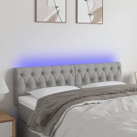 Light gray fabric headboard with LED 144x7x78/88 cm by vidaXL, Headboards and footboards - Ref: Foro24-3121946, Price: 80,10 ...