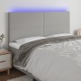 Kopfteil mit LED-Leuchten aus hellgrauem Stoff, 200 x 5 x 118/128 cm von vidaXL, Kopf- und Fußteile - Ref: Foro24-3122166, Pr...